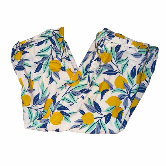 Printfresh White Pajama Set with Yellow and Blue Leaf Print - Picture 3 of 6